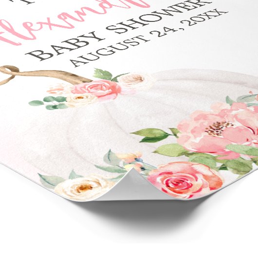 フローラ秋カボチャ赤ちゃんシャワーウェルカム ポスター (角)