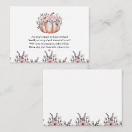 フローラ秋カボチャ赤ちゃんシャワーブックリクエスト エンクロージャーカード