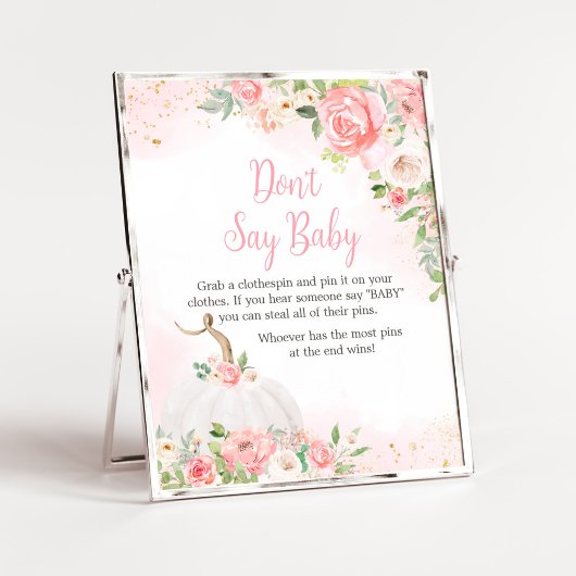 フローラ秋カボチャ赤ちゃんシャワー言わないベビー ポスター