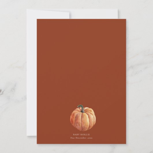 フローラ秋カボチャ赤ちゃんシャワー 招待状 (裏面)