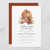 フローラ秋カボチャ赤ちゃんシャワー 招待状 (正面/裏面)