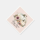 フローラ秋カボチャ赤面ピンクベビーガールシャワー スタンダードカクテルナプキン (角)