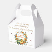 フローラ秋グリーンオレンジカボチャ赤ちゃんシャワー フェイバーボックス (正面サイド)