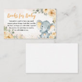 フローラ秋ゾウ赤ちゃんシャワーブックベビー エンクロージャーカード (正面/裏面)