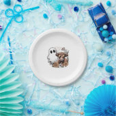 フローラ秋ハイランド牛幽霊 ペーパープレート (パーティー)