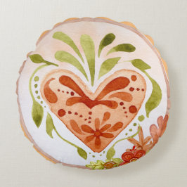 フローラ秋ハート ラウンドクッション