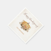 フローラ秋パンプキンサンクスギビングディナーナプキンズ スタンダードカクテルナプキン (角)