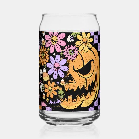 フローラ秋パンプキンハロウィーン ガラス缶 (正面)