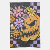 フローラ秋パンプキンハロウィーン キッチンタオル (縦)