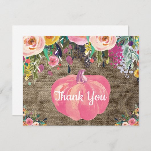 フローラ秋パンプキンバーラップサンキューカード サンキューカード (正面/裏面)