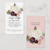 フローラ秋パンプキンピンク金ゴールド赤おむつラッフル 名刺 (正面/裏面)