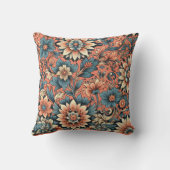 フローラ秋ピーチ&ブルー開花 クッション (裏面)