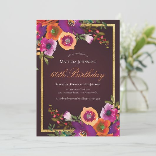 フローラ秋ブルゴーニュ60thバースデーパーティー 招待状 (スタンド正面)