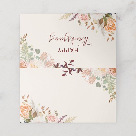 フローラ秋ボタニカルハッピーサンクスギビング プレイスカード (外部開封)