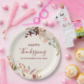 フローラ秋ボタニカルハッピーサンクスギビング ペーパープレート (パーティー)