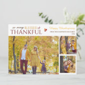 フローラ秋モダンハッピー感謝祭の家族の写真 シーズンカード (スタンド正面)