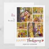 フローラ秋モダンハッピー感謝祭の家族の写真 シーズンカード (正面/裏面)