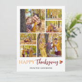 フローラ秋モダンハッピー感謝祭の家族の写真 シーズンカード (スタンド正面)