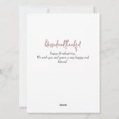 フローラ秋モダンハッピー感謝祭の家族の写真 シーズンカード (裏面)