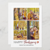 フローラ秋モダンハッピー感謝祭の家族の写真 シーズンカード (正面/裏面)