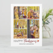 フローラ秋モダンハッピー感謝祭の家族の写真 シーズンカード (スタンド正面)