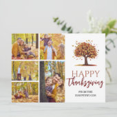 フローラ秋モダンハッピー感謝祭の家族の写真 シーズンカード (スタンド正面)