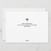 フローラ秋モダンハッピー感謝祭の家族の写真 シーズンカード (裏面)