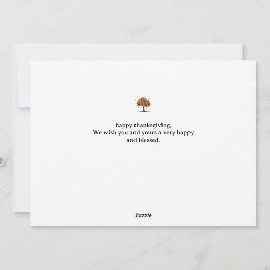 フローラ秋モダンハッピー感謝祭の家族の写真 シーズンカード (裏面)