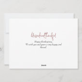 フローラ秋モダンハッピー感謝祭の家族の写真 シーズンカード (裏面)