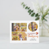 フローラ秋モダンハッピー感謝祭の家族の写真 シーズンポストカード (スタンド正面)