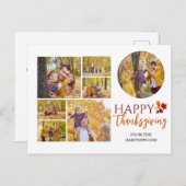 フローラ秋モダンハッピー感謝祭の家族の写真 シーズンポストカード (正面/裏面)