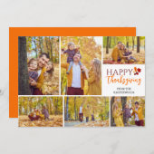 フローラ秋モダン感謝祭の家族写真 シーズンカード (正面/裏面)
