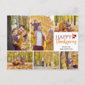 フローラ秋モダン感謝祭の家族写真 シーズンポストカード (正面)