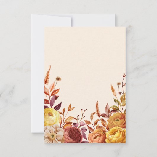 フローラ秋ラブフォトウェディングデートを保存 招待状 (裏面)