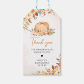 フローラ秋リトルカボチャ赤ちゃんシャワーメッセージカード ギフトタグ (正面)