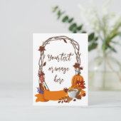 フローラ秋リース秋の花パンプキンコーヒー シーズンポストカード (スタンド正面)