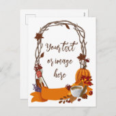 フローラ秋リース秋の花パンプキンコーヒー シーズンポストカード (正面/裏面)