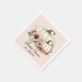 フローラ秋リーフパンプキン赤面ピンクブライダルシャワー スタンダードカクテルナプキン (角)