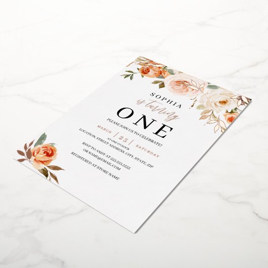 フローラ秋秋ガール1st誕生日 箔招待状 (回転した状態)