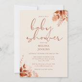 フローラ秋素朴秋ベビーシャワー 招待状 (正面)