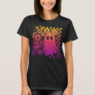 フローラ秋 – ネオン – 幽霊 – ハロウィーン Tシャツ
