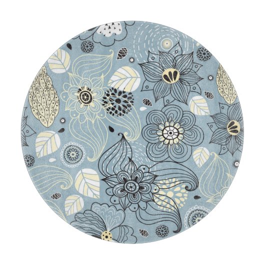 フローラ秋：季節エレガントデザイン カッティングボード (正面)