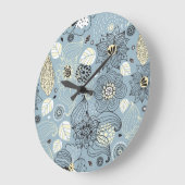 フローラ秋：季節エレガントデザイン ラージ壁時計 (傾斜)