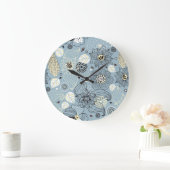 フローラ秋：季節エレガントデザイン ラージ壁時計 (ホーム)