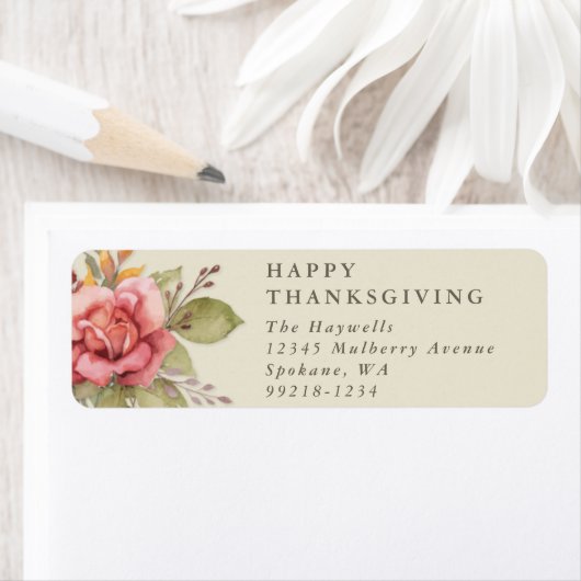 フローラ秋/感謝祭メッセージ差出人住所 ラベル (インサイチュ)