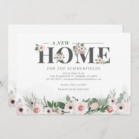 フローラ移動Botanical新しいアドレス移動 案内状 (正面/裏面)