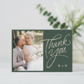 フローラ積み上げモノグラムイニシャルス結婚クリプト サンキューカード (スタンド正面)