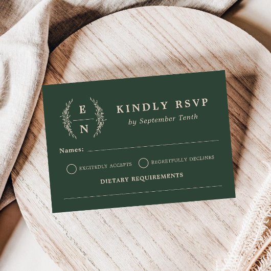 フローラ積み重ねモノグラムイニシャル結婚ズの詳細 出欠カード