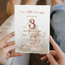 フローラ童話プリンセス子供の誕生日パーティー 招待状