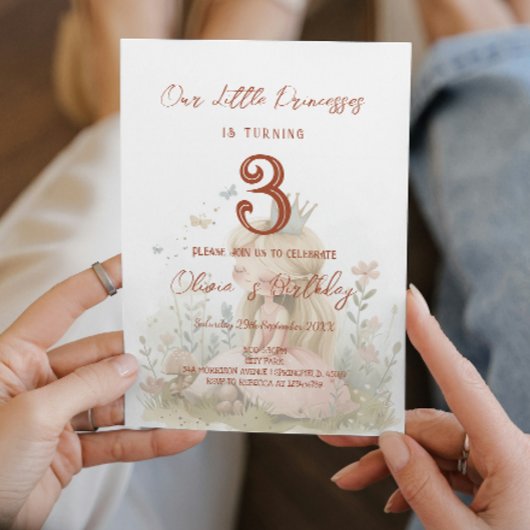 フローラ童話プリンセス子供の誕生日パーティー 招待状